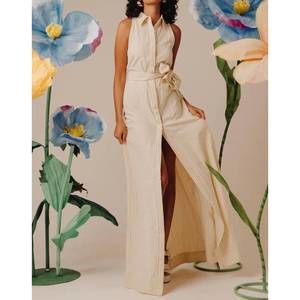 NEW LOVE THE LABEL arlene maxi dress in macadamia seersucker